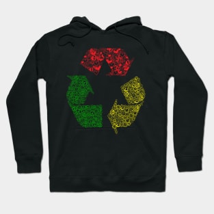 Recycle Peace Love and Happiness Hoodie